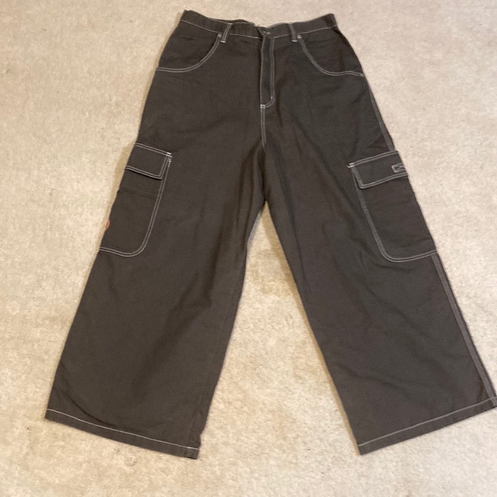 Late 1990’s/early 2000’s Breakdown Dark Gray Wide Leg Skater/Raver Pants.